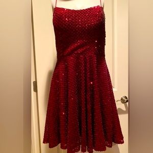 Red Sequin Size Small Short Formal Dress & Homecoming Dress
